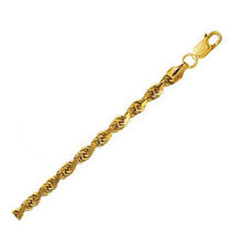 Load image into Gallery viewer, 10K Yellow Gold Hollow Diamond Cut Rope Chain (5.00 mm)
