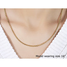 Load image into Gallery viewer, 2.6mm 14k Yellow Gold Diamond Cut Cable Link Chain
