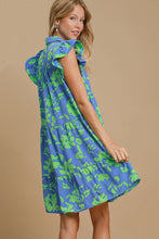 Load image into Gallery viewer, Romantic Full Size Floral Print Dress Ruffle Cap Sleeve Dress Plus Size Summer Lightweight Dress

