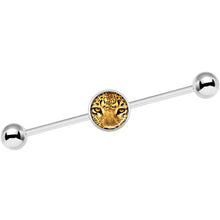 Load image into Gallery viewer, 14G Full Color Leopard Eyes Industrial Barbell 37mm
