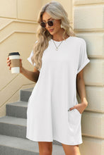 Load image into Gallery viewer, Short Sleeve Mini Dress with Pockets Casual &amp; Stylish Everyday Wear
