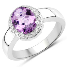Load image into Gallery viewer, 1.68 Carat Genuine  Amethyst and White Topaz .925 Sterling Silver Ring
