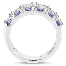 Load image into Gallery viewer, 2.05 Carat Genuine Tanzanite and White Topaz .925 Sterling Silver Ring
