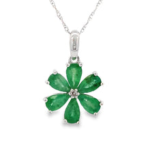 Load image into Gallery viewer, 1.51ct Emerald Diamond Fashion Pendants 14KT White Gold
