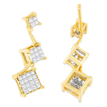 Load image into Gallery viewer, 14K Yellow Gold 1 cttw Princess Cut Diamond Earrings (H-I, SI1-SI2)

