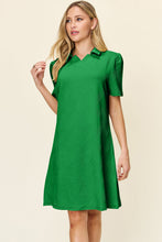 Load image into Gallery viewer, Double Take Full Size Texture Collared Neck Short Sleeve Dress Textured Dress For Women
