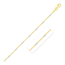 Load image into Gallery viewer, Bar Links Pendant Chain in 14k Two Tone Gold (1.4mm)
