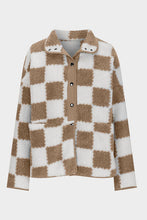 Load image into Gallery viewer, Elegant Checkered Snap Down Long Sleeve Teddy Jacket Soft &amp; Warm Colorful Jacket

