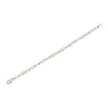 Load image into Gallery viewer, 14K Yellow and White Gold 2.0 Cttw Princess Cut Diamond Tapered and Equal Sign Link Bracelet (G-H Color, SI1-SI2 Clarity) - 7"
