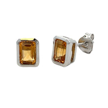 Load image into Gallery viewer, 1.08ct Citrine Stud Earrings 10KT White Gold
