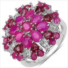 Load image into Gallery viewer, 3.90 Carat Genuine Ruby &amp; Rhodolite .925 Sterling Silver Ring
