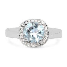 Load image into Gallery viewer, 2.37 Carat Genuine Blue Topaz and White Topaz .925 Sterling Silver Ring
