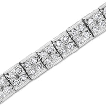 Load image into Gallery viewer, .925 Sterling Silver 2 Cttw Prong Set Round-Cut Diamond 4 Stone Box Link Bracelet (I-J Color, I3 Clarity) - 7.25"
