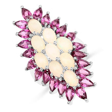 Load image into Gallery viewer, 8.37 Carat Genuine Opal &amp; Rhodolite .925 Sterling Silver Ring
