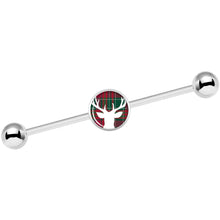 Load image into Gallery viewer, 14G Red Green Plaid Reindeer Industrial Barbell 37mm
