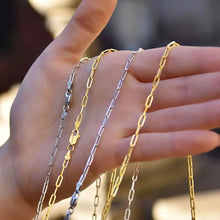 Load image into Gallery viewer, Dainty Paperclip Layering Chains in Sterling Silver
