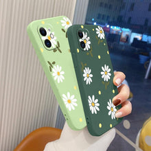 Load image into Gallery viewer, Daisy Silicone Case For iPhone 13 12 Pro Mini 11 Pro Max X XR XS New Ultra Thin Soft Phone Cover Case Daisy Pattern Glossy Soft Silicone Case Cute Girls Case Slim Lightweight Protective Bumper Cover
