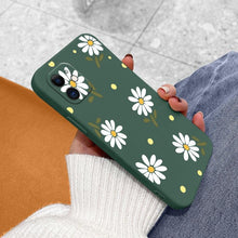 Load image into Gallery viewer, Daisy Silicone Case For iPhone 13 12 Pro Mini 11 Pro Max X XR XS New Ultra Thin Soft Phone Cover Case Daisy Pattern Glossy Soft Silicone Case Cute Girls Case Slim Lightweight Protective Bumper Cover
