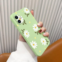 Load image into Gallery viewer, Daisy Silicone Case For iPhone 13 12 Pro Mini 11 Pro Max X XR XS New Ultra Thin Soft Phone Cover Case Daisy Pattern Glossy Soft Silicone Case Cute Girls Case Slim Lightweight Protective Bumper Cover
