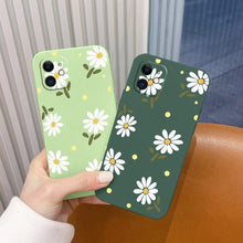 Load image into Gallery viewer, Daisy Silicone Case For iPhone 13 12 Pro Mini 11 Pro Max X XR XS New Ultra Thin Soft Phone Cover Case Daisy Pattern Glossy Soft Silicone Case Cute Girls Case Slim Lightweight Protective Bumper Cover
