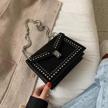 Load image into Gallery viewer, Dazzling Scrub Leather Designer Shoulder Bags For Women And Girls Luxury Chain Rivet Crossbody Bag - Female Small Handbags
