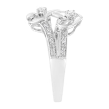 Load image into Gallery viewer, 14KT White Gold 1/10 cttw Diamond Twin Heart Ring - Size 6.5
