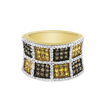 Load image into Gallery viewer, 14KT Yellow Gold Champagne, Yellow and Round Diamond Band Ring (1 1/2 cttw, H-I Color, I1-I2 Clarity)

