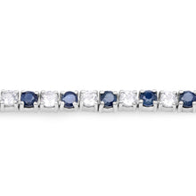 Load image into Gallery viewer, 6.87 ct. t.w. Blue Sapphire and White Topaz Bracelet in Sterling Silver
