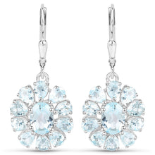 Load image into Gallery viewer, 14.02 Carat Genuine Blue Topaz and White Topaz .925 Sterling Silver 3 Piece Jewelry Set (Ring, Earrings, and Pendant w/ Chain)
