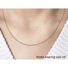 Load image into Gallery viewer, 14k White Gold Round Cable Link Chain 1.3mm
