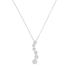 Load image into Gallery viewer, 14K White Gold 1 cttw Diamond Cluster Journey Pendant Necklace (H-I, I1-I2)
