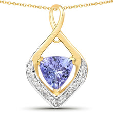 Load image into Gallery viewer, 0.96 Carat Genuine Tanzanite and White Topaz .925 Sterling Silver Pendant
