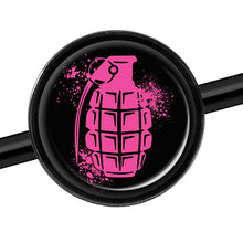 Load image into Gallery viewer, 14G Pink Grenade Black Industrial Barbell 37mm
