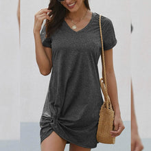 Load image into Gallery viewer, Dearlovers Womens Short Sleeve Tshirt Side Knot Mini Dress
