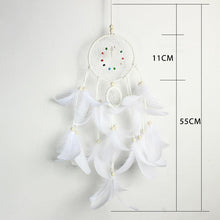 Load image into Gallery viewer, Decoration Home Dream Catchers Hanging Wall Decor Art Pendant Handmade Traditional White Cloud Dream Catcher With Led String Lights Wall Hanging Kids Room Decor Nursery Wall Art Ornament Decor Craft Gift Cute Wind Chimes National Feather Kids Girls
