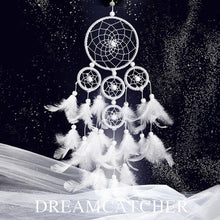 Load image into Gallery viewer, Decoration Home Dream Catchers Hanging Wall Decor Art Pendant Handmade Traditional White Cloud Dream Catcher With Led String Lights Wall Hanging Kids Room Decor Nursery Wall Art Ornament Decor Craft Gift Cute Wind Chimes National Feather Kids Girls
