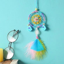 Load image into Gallery viewer, Decoration Home Dream Catchers Hanging Wall Decor Art Pendant Handmade Traditional White Cloud Dream Catcher With Led String Lights Wall Hanging Kids Room Decor Nursery Wall Art Ornament Decor Craft Gift Cute Wind Chimes National Feather Kids Girls
