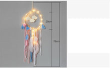Load image into Gallery viewer, Decoration Home Dream Catchers Hanging Wall Decor Art Pendant Handmade Traditional White Cloud Dream Catcher With Led String Lights Wall Hanging Kids Room Decor Nursery Wall Art Ornament Decor Craft Gift Cute Wind Chimes National Feather Kids Girls
