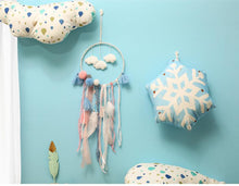 Load image into Gallery viewer, Decoration Home Dream Catchers Hanging Wall Decor Art Pendant Handmade Traditional White Cloud Dream Catcher With Led String Lights Wall Hanging Kids Room Decor Nursery Wall Art Ornament Decor Craft Gift Cute Wind Chimes National Feather Kids Girls

