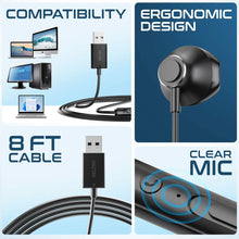 Load image into Gallery viewer, Delton 10E USB A Wired Computer Headset with Microphone  8ft Long Cord Wired
