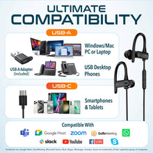Load image into Gallery viewer, Delton 24ECA USB-C and USB-A Wired Earbuds with Microphone, Ergonomic In-Ear Design with Ear Hook
