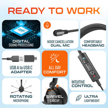 Load image into Gallery viewer, Delton 30Y Professional Wired Mono Computer Headset with Dual Noise Canceling Microphone
