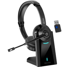 Load image into Gallery viewer, Delton 35X Bluetooth Computer Headset Wireless Headphone with Noise Cancelling Mic, Fast Charging Dock, Auto Pair USB Dongle
