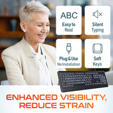 Load image into Gallery viewer, Delton KB20 Large Print USB Wired Lighted 104 Keys Keyboard
