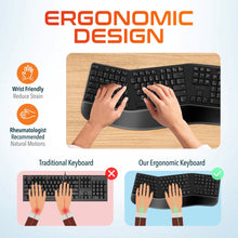 Load image into Gallery viewer, Delton KB200 and S12 Wireless Ergonomic Keyboard and Wireless Mouse Computer Pointing Device Accessory
