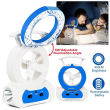 Load image into Gallery viewer, Desk Cooling Fan with 180 Degree Adjustable LED Lamp
