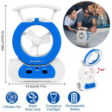 Load image into Gallery viewer, Desk Cooling Fan with 180 Degree Adjustable LED Lamp
