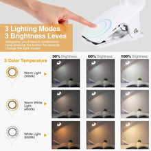 Load image into Gallery viewer, Desk Lamp Touch Clip Study Light Gooseneck Desktop USB Rechargeable Bedroom Lamp Bedside Bedside Desk Clip-on Table Lamp Decorative Table Lamp Cute Study Lamps for Bedroom Décor
