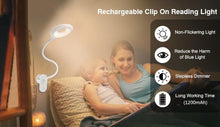 Load image into Gallery viewer, Desk Lamp Touch Clip Study Light Gooseneck Desktop USB Rechargeable Bedroom Lamp Bedside Bedside Desk Clip-on Table Lamp Decorative Table Lamp Cute Study Lamps for Bedroom Décor
