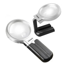 Load image into Gallery viewer, Desktop Handheld Magnifier Two-way Magnifying Mirror Foldable
